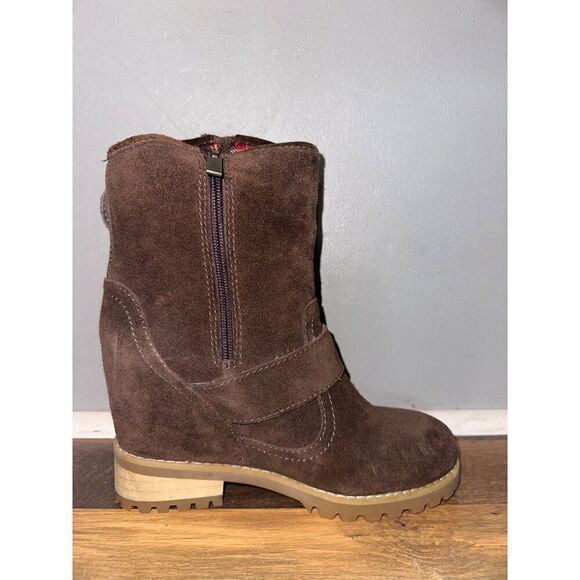 Sbicca Harmonic Brown Boots With Stacked Heel/ Hidden Wedge Size 6.5 - Picture 6 of 16